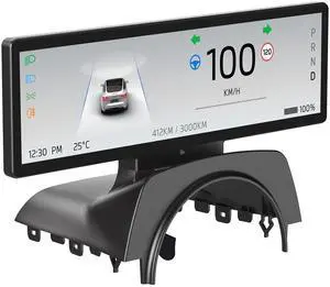 FSDRU 8.8" Smart LCD Display,Exclusive to 2024-2025 Model 3 Highland,Original Instrumentation Data/Carplay/Video Inputs,Safe Installation,No Broken/No Hole