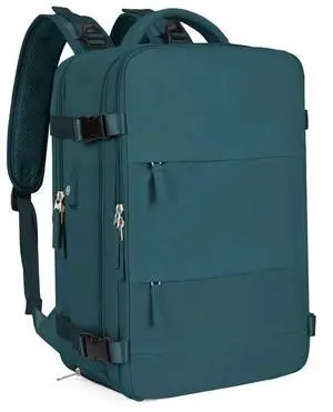 Farmer&Donkey Travel Backpack for Women Men, Waterproof Airlines Approved Carry On Backpack 15.6 Inch Laptop Backpack with USB Charging Port for Computer Bookbag for Business, School, Work (Green)