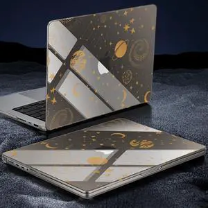 Tuiklol Case for MacBook Pro 14 inch 2025-2021 Release A3434 M5 A3112 A3401 A3185 M4 A2992 A2918 M3 A2779 M2 A2442 M1 Pro/Max Chip, Durable Crystal Hard Shell Cases, Moon and Star
