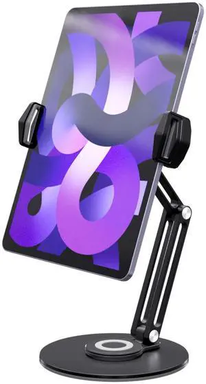 pzoz Retail Kiosk iPad Stand, 360°Rotate POS Tablet Stand, Fits 6-12.9" iPad Mini Pro-Business Supplies Swivel Tablet Holder for Store Cash Register Office Reception Kitchen Desktop Display