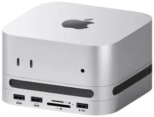 Hagibis Mac mini M4 Hub with M.2 SSD Enclosure & Dustproof Stand, USB-C Docking Station with M.2 NVMe SSD Case, 4K@60Hz HDMI, SD4.0, Micro SD 4.0, 10Gbps USB3.2 for Mac mini M4 Pro (MC65H)
