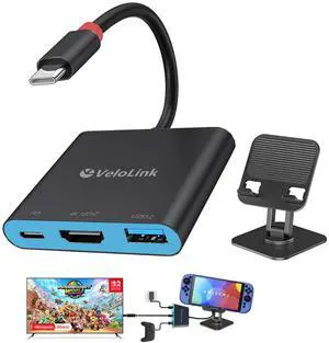 Switch 2 Dock kit with Switch 2 Stand for Nintendo Switch 2 Portable TV Dock USB c to hdmi Compatible with Switch1/ Switch 2, USB C Hub Compatible with MacBook,Laptops (Dock+ Stand)