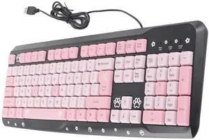Estink Wired Keyboard, USB Ultra-Thin Cute Keyboard, Adjustable Back Bracket, no delay, Anti-wear, wear-Resistant and Anti-wear, Suitable for Home, Business Office, Games(Black