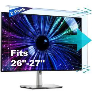 2 Pack Anti-Blue Light & Anti-Scratch Screen Protector Shield for 27 Inches Desktop Computer Monitor, Hanging Block Filter Panel for Eye Protection