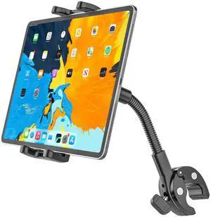 Wukanleng Bike or Motorcycle Tablet Holder, Gooseneck Out Front Bicycle Handlebar iPad Clamp Mount for Road Electric Bike, Scooter, Moto, Universal Cycling Tablet Holder for 4-13" iPad/iPhon/Z Fold
