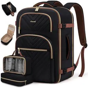 LOVEVOOK Travel Backpack Carry on Flight Approved 40L,Waterproof TSA Travel Essentials Personal Item Backpack for Women Men,Large Carry on Luggage Suitcase Travel Bag for Airplane with 3 Packing Cubes