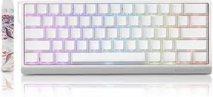 BOYI MADLIONS MAD60 HE RGB 60% Rapid Trigger Wired Magnetic Switch Gaming Keyboard,Adjustable Actuation Hall Effect Hyper-Fast Compact Mechanical Keyboard for PC/Mac Gamer (White)