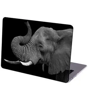 MINGDAO Case Compatible with MacBook Pro 13 inch, Hard Protective Shell with Keyboard Cover (M1 A2338 A2289 A2251 A2159 A1989 A1706 A1708, 2016-2020 Release) - BW Elephant Close up Portrait-04