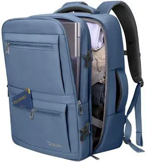 BALEINE Travel Backpack for Women Men, Large Sturdy Carry On Laptop Backpack Gifts for Business, Casual, Weekender, Hiking (Large, Dusty Blue)