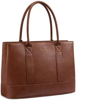 LOVEVOOK Laptop Bag for Women, 15.6 inch Computer Work Tote Bag, Waterproof Leather Shoulder Bag, Large Capacity Business Handbag, Office Briefcase for Gift, Travel, Teacher