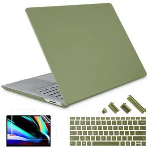 May Chen Case for 13.5" Microsoft Surface Laptop 3/4/5 with Alcantara Palm Rest Model 1867 1958 1950 (2019 2021 2022), Plastic Hard Shell Case with Keyboard Cover + Screen Protector,Olive
