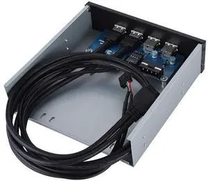 USB Front Panel Adapter USB 3.0 Front Panel 17×16×5 5.25 Inch 19 Pin 9Pin to USB 3.0 USB 2.0 4 Port Metal Optical Drive Bay