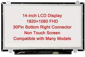 Rinbers B140HAN01.1 B140HAN01.3 B140HAN02.1 14 Inch Slim IPS FHD 1920 x 1080 30 Pin LCD Screen Display LED Panel Replacement N140HGE-EAA N140HGE-EA1 NT140FHM-N41 B140HTN01.2 (Non Touch Screen)