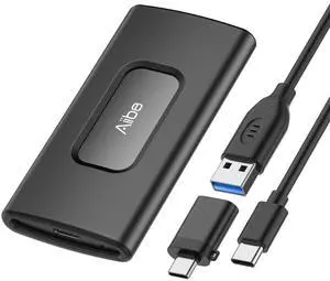 Aiibe 1TB External SSD USB C Portable SSD USB 3.2 Gen 2, Up to 1050MB/s, External Solid State Drive 1TB External Hard Drive for iPhone 16/15, Laptop, Mac and PS5 (Black)