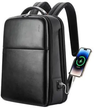 BOPai Laptop Backpack Men for 15.6 inch Business Smart Professional Lightweight Backpack with USB Charging Office Commuter Computer Rucksack Executive Anti Theft Black