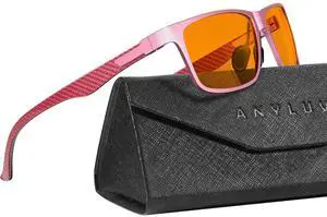 ANYLUV Blue Light Blocking Glasses Men Computer Gaming Glasses Lightweight Al-Mg Metal Anti Eyestrain Eye Protection