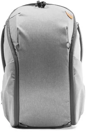 Peak Design Everyday Backpack Zip 20L, Ash, 270-Degree Zip, Dual Side Pockets, FlexFold Dividers, Fits 15" Laptop, For Camera Carry, Daily Commutes or Travel, Versatile Backpack for Men and Women
