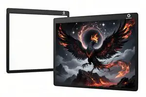 goodmore Glass Gaming Mouse pad,LED Illuminated Hard Mousepad for Gaming,Large Mouse pad 400mm * 300mm, Special Glass Surface to Improve Accuracy and Speed, Silicone Anti Slip (Aeterna)