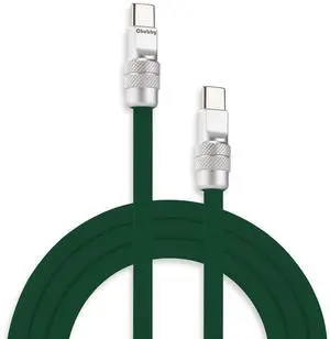 chubbycable Chubby 2.0 Fast Charging Cable Durable Soft Silicone USB C Cable 240W Extra Thick Charger Cord Compatible with iPhone 17-15 Series iPad, Dark Green, Type-C to Type-C, 13.1 FT