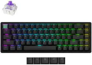 Keychron K6 HE 65% Wireless Mechanical Keyboard, 2.4GHz & Bluetooth, Gateron Double-Rail Magnetic Switch, Shine-Through PBT Keycaps, Aluminum Frame, Compatible with Windows/Mac  Black