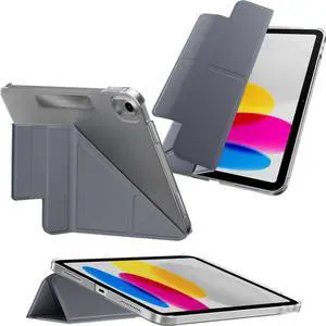 MAGEASY Designed for iPad (A16) 11 Gen Case (11") - Folio Case with Multi-fold, Multi-Angle Stand, Apple Pencil Holder, Stain-Resistant, Compatible with iPad 10th/11th Gen - Facet | Alaskan Blue