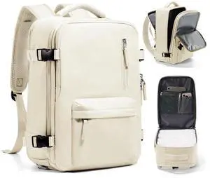 Travel Backpack Women,Carry On Backpack Flight Approved 18x14x8 inches Bag Spirit Airlines Personal ltem,College Sports Hiking Rucksack Waterproof Casual Daypack Laptop Blackpack Men,Beige