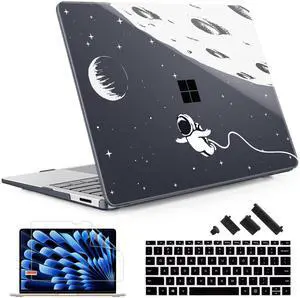 May Chen Case for Microsoft Surface Laptop 13.8 inch, 2024 Windows 11 AI + PC, 7th Edition Touchscreen Display, Protective Plastic Hard Shell Case with Keyboard Cover - Astronaut Flight
