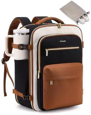 LOVEVOOK Carry On Travel Backpack for Women, Airline Approved Personal Item Bag with 17" Laptop Compartment, 40L Water-Resistant Weekender Backpack for Travel, Commuting, Business Trips