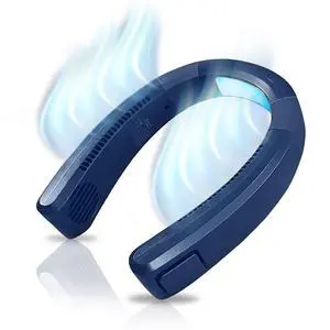 Alphacool Portable Neck Air Conditioner  Neck and Face Cooling Device with Rechargeable Battery  Bladeless Design Blue