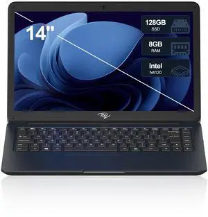 LETSUNG 14" Itel Laptop Computer- Celeron N4120 (Dual-Core) | 8GB RAM | 128GB SSD | Ultra Slim Design | HDMI & USB 3.2 | 2.4G/5G WiFi | Webcam | for Home, Office & School