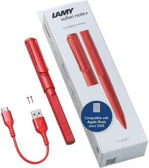 LAMY Safari Note+ red iPad Pen - Stylus Pen with Palm Rejection, tilt Sensitivity & Ergonomic Grip - Compatible with Various iPad Models & Generations - up to 10 Hours Battery Life