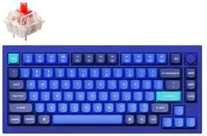 Keychron Q1 RGB Wired Custom Mechanical Keyboard, 75% Layout RGB Backlight with Hot-swappable Gateron G Pro Red Switch Double Gasket Compatible with Mac Windows Linux (Blue) -Version 2