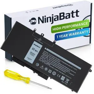 NinjaBatt Battery GJKNX for Dell Latitude 5480 5580 5280 5590 5490 E5480 E5580 E5490 E5590 Precision 15 3520 3530 Series GD1JP 0GD1JP DY9NT 0DY9NT 5YHR4 451-BBZG - Higher Performance