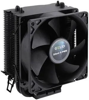Gelid Solutions BlackFrore, CPU Cooler 2 Heatpipes 92mm PWM 65W TDP Cooler, Advanced Heatsink, Intel and CPU Sockets Compatible  Black