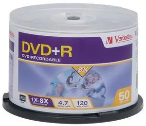 Verbatim 8X 4.7 GB DVD+R Spindle (50 Discs)