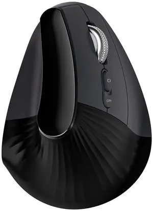 Vertical Ergonomic Wireless Mouse - Silent Click, Triple Mode (2.4G+BT5.0×2), Adjustable DPI up to 4800, 7-Color Auto Cycling Light for Computer, Laptop, Notebook, PC - Screen Display (Black)
