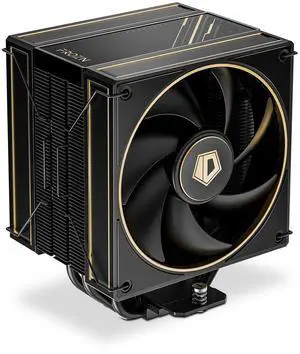 ID-COOLING FROZN A410 GDL Limited Edition CPU Cooler, 2x120mm FDB Fans in Push-Pull Configuration, 100% RAM Clearance, Black Air Cooler with Golden Lines Decorated, Support Intel and AMD Sockets