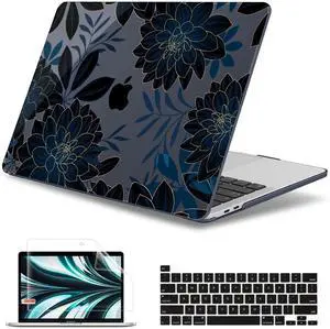 May Chen for MacBook Pro 13 inch Case 2022 2021 2020 Release A2338 M2 M1 A2289 A2251, Plastic Crystal Hard Shell Case Cover for MacBook Pro 13 inch Touch Bar Fits Touch ID, Luxury Dahlia