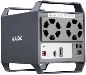 MAIWO 4 Bay HDD RAID Enclosure for 3.5" SATA Drive with Cooling Fan, USB A-C 3.0 & C-C Cable Included, Supports Raid Normal,0,3,5,1/10,Clone/Large(jbod) & 96TB Capacity, DAS Enclosure