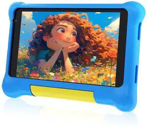 URAO Kids Tablet, Android Tablet for Kids 7 inch Quad-Core with Case, 32GB 128GB TF Card Expandable for Toddler Children, Parental Control, Dual Camera, WiFi,Gift