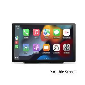 Wireless Carplay with 4K Dash Cam, 9" Portable Carplay Screen for Car, Apple Carplay & Android Auto Car Satellite Radio with 1080P Backup Camera, GPS Navigation/Mirror Link/Voice Control/Bluetooth
