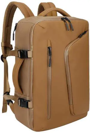 SWICKY Vacuum Backpack with Pump, 40L Vacpack Backpack Compression Seal Bag System, Water Resistant Laptop Carry-On Luggage for Women & Men, Ideal for Travel, Business, WorkKhaki