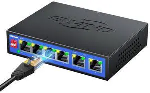 EWIND 2025 Upgraded 6 Port Gigabit PoE Switch, 4 PoE+ Ports @65W + 2 Gigabit Uplink, Lifetime Protection, Plug & Play Unmanaged Ethernet Switch, Extend/Auto Recovery/VLAN Mode, Desktop or Wall Mount