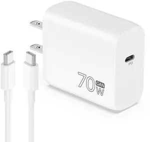 70W USB C Fast Charger for iPhone 17/Air/16/15 Pro Max, Type C Charger Block & 240W 6FT Cable - PD 3.0 Super Fast Charging for MacBook Air/Pro M2/M1, iPad Pro 13/12.9/11 inch, iPad 10th, Air 7/6, Mini