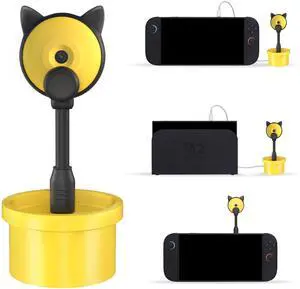 Camera for Nintendo Switch 2 (2025), 720P HD Webcam USB-C Plug & Play, 360° Adjustable Angle Video Chat Switch 2 Camera with Sliding Privacy Lens Cover Cute Cat Design (Yellow)