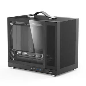 Shiny Snake G350 20.8L MATX Mesh PC Case - Support MATX Back-Connect/BTF MB, ATX PSU, 340mm GPU, 165mm Cooler, Tempered Glass Side Panel with Type-C, Compatible with up to 5 Cooling Fans - Black