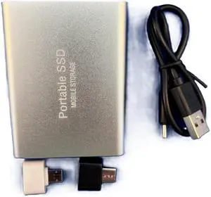 Portable External SSD Hard Drive, Aluminum Alloy, 32TB, USB 3.1 Type-C, Compatible with Windows 7/10/11/M.2/ Color:Silver