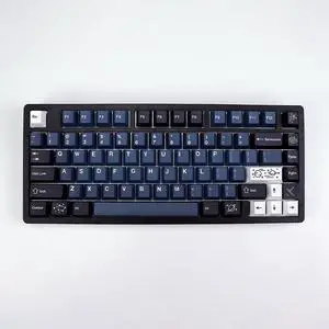 KBDiy 143 Keys Galaxy Keycaps, Dye-Sublimation PBT Custom Keycap Set for Cherry Profile, Planet Blue Black Key caps Customized Pattern Keycaps for Cherry Gateron MX Switches Mechanical Keyboards