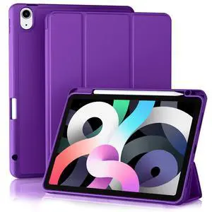 Akkerds Compatible with iPad Air 11 Inch Case 7th/6th Generation (M3/M2) 2025/2024, for iPad Air 5th/4th Generation Case 10.9 Inch 2022/2020 with Pencil Holder[Auto Sleep/Wake], Purple