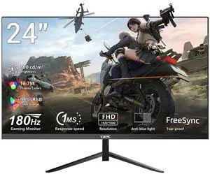 YXPC 24 inch Computer Monitor 180Hz FHD 1920x1080p VA Screen,99% sRGB,1ms,Built-in Speakers,Eye Protection, Anti-Blue Light,Home Office Sync Visual Experience for Work & Play,Support Wall mounting